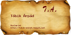 Tóbik Árpád névjegykártya